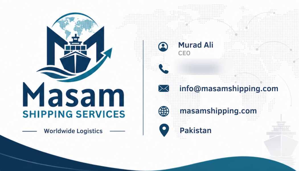 Masam Shipping Services business card front